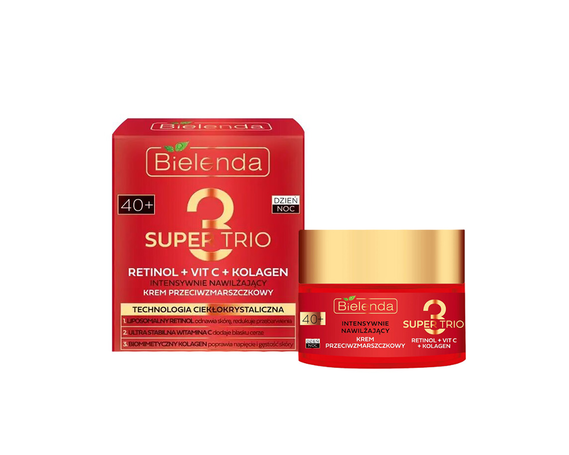 SUPER TRIO RETINOL + VIT C + KOLAGEN Интенсивно увлажняющий крем против морщин 40+ купить в Минске