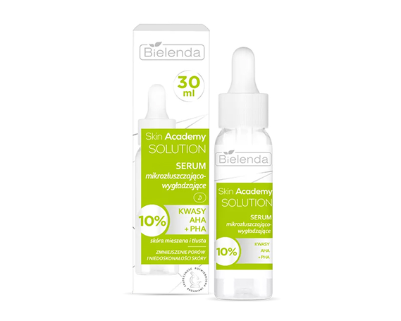Отшелушивающая и разглаживающая сыворотка (с 10% AHA + PHA-кислотами) SKIN ACADEMY SOLUTION купить в Минске Беларуси