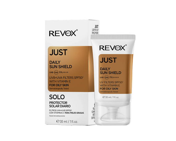 Солнцезащитный крем-флюид для жирной кожи JUST DAILY SUN SHIELD UVA+UVB SPF50+ REVOX B77  купить в Минске купить в Беларуси